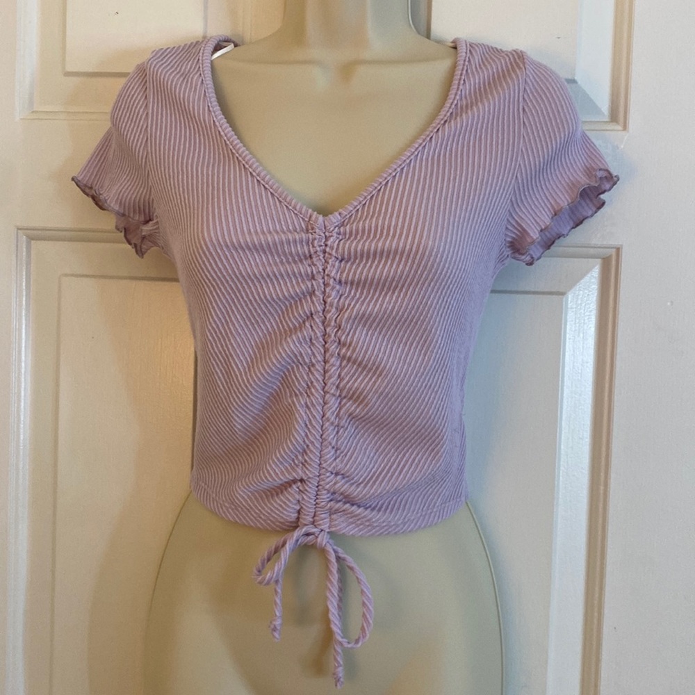 Quiet storm light purple ruched crop top
